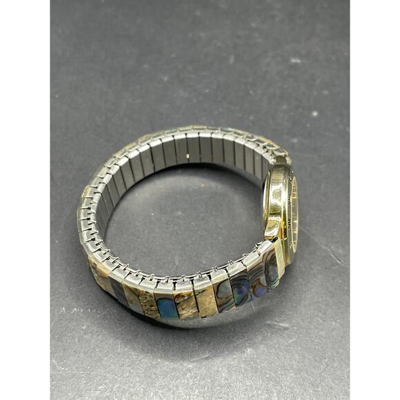 Vtg E.K.O Abalone Shell Inlay Watch Womens 0.78\